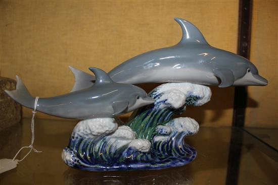 Lladro dolphin group, boxed